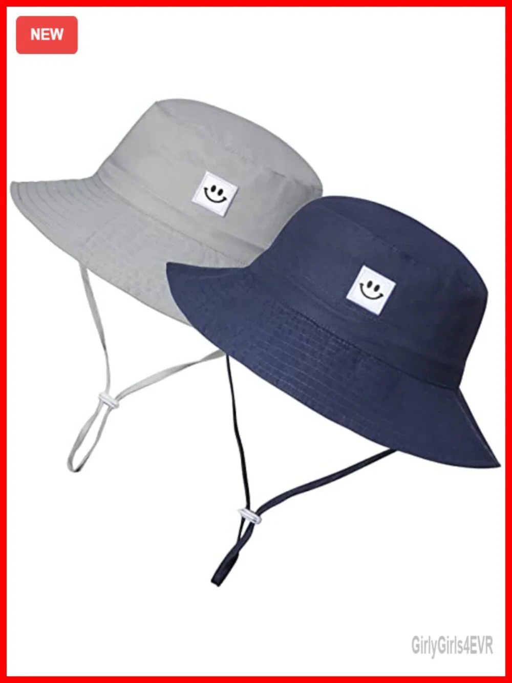 UPF 50+ Baby Sun Hat Smile Face Toddler Bucket Hat with Chin Strap